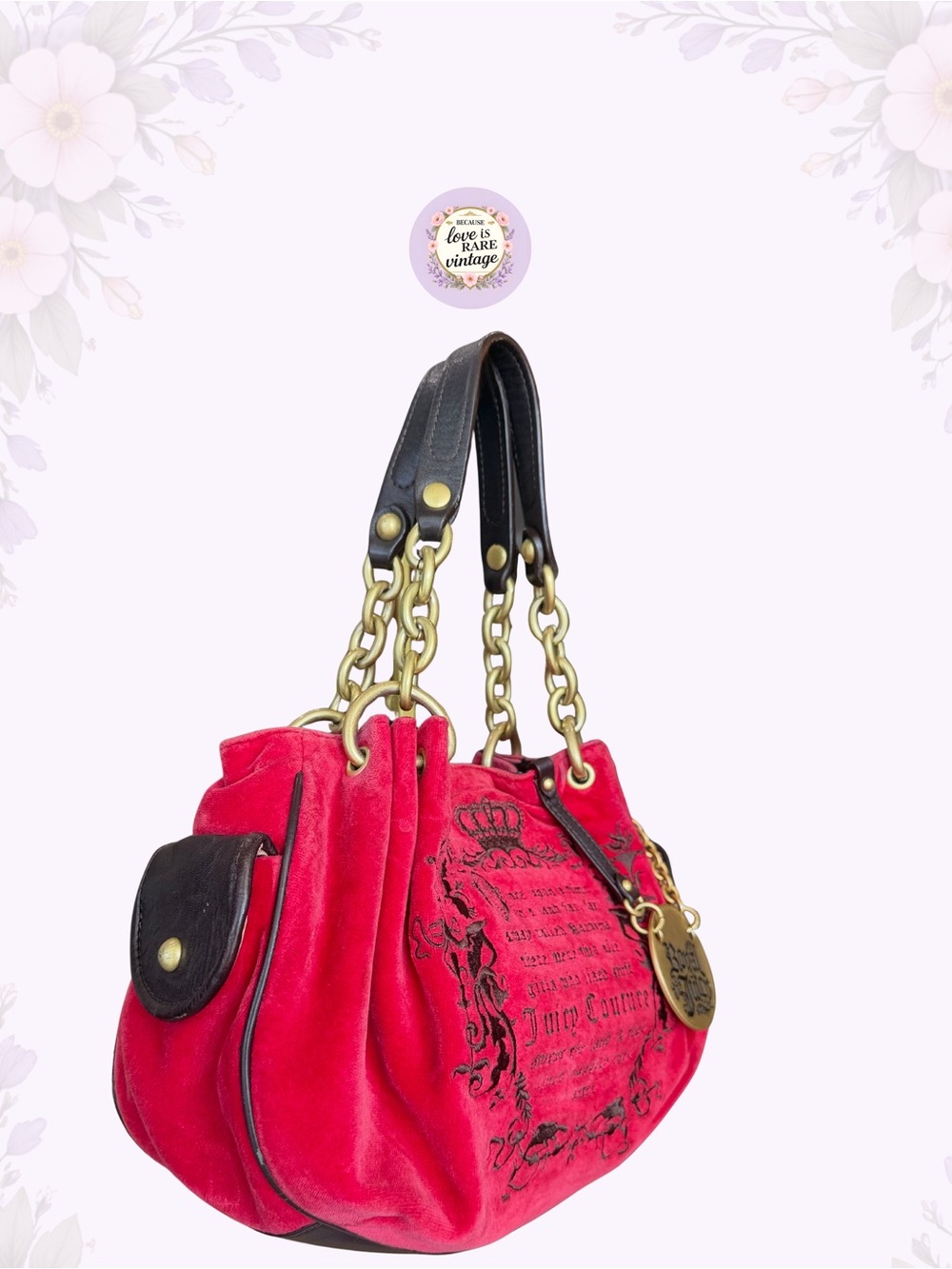 Juicy Couture Hot Pink Velour Fairytale Fluffy Shoulder Bag - Picture 4 of 12